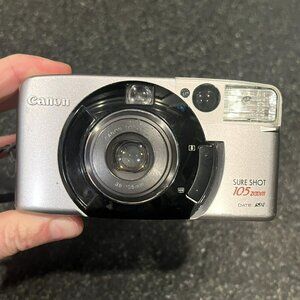 Canon Sure Shot 105 Zoom AF Camera Silver 35mm - Untested No Battery